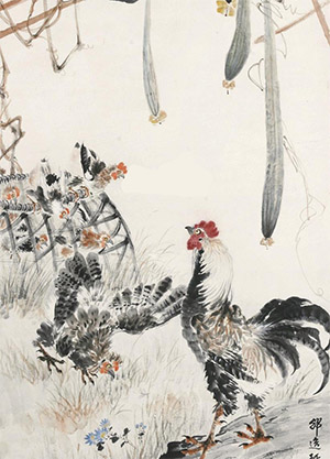 邵逸轩 《丝瓜鸡群》