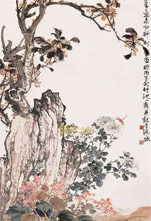 沈一斋 《仲秋后园》