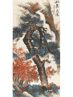 胡佩衡 《秋岩飞瀑》