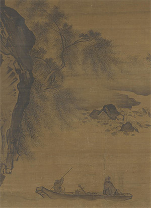 蒋嵩 《溪头泛舟图》