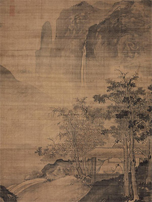蒋嵩 《草堂听瀑图》