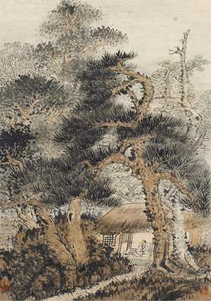 髡残 《草堂深居图》
