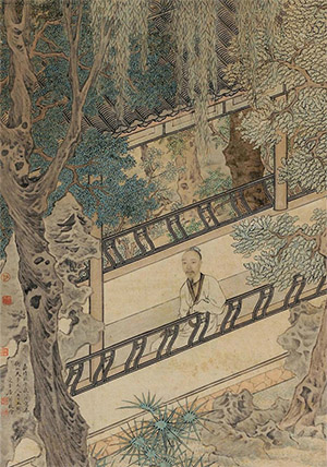 居节 《亭榭赏园图》