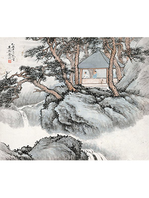 金城 《松亭听泉》