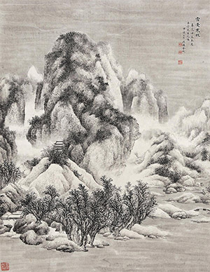 金城 《雪景寒林》