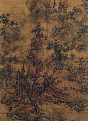 蓝瑛 《密壑秋林》