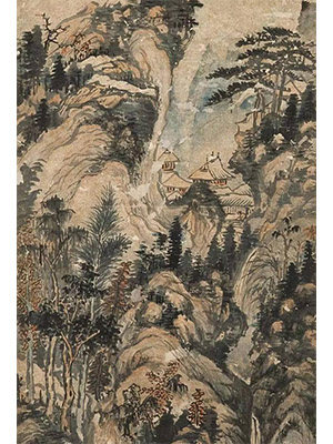 髡残 《深山古寺》