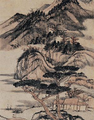 髡残 《山谷叠泉》