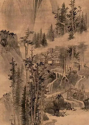 蓝瑛 《溪山缓杖》