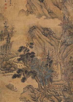 蓝瑛 《秋潭望霭》