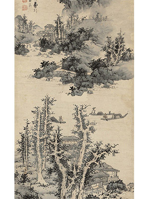 蓝瑛 《溪山渔乐》