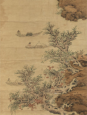 蓝瑛 《春江泛棹》