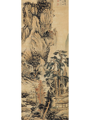 蓝瑛  《秋崖朴居图》