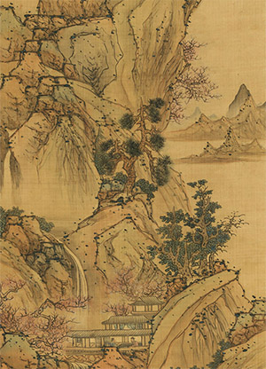蓝瑛 《春山桃花》