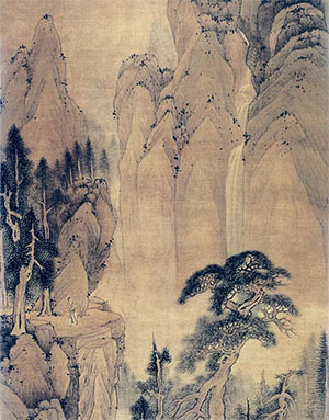 蓝瑛 《松岩观瀑》