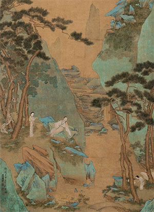 李世倬 《听泉图》