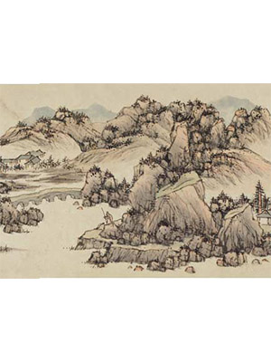 蓝瑛 《仿一峰道人山水》长卷