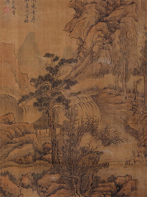 蓝瑛 《空林远桥》