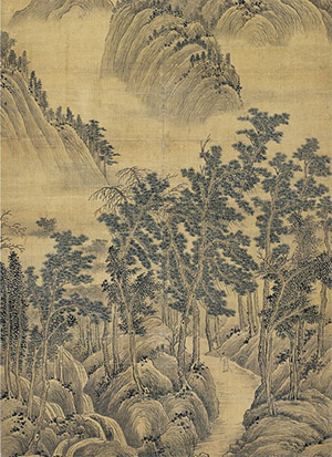 李世倬 《夏山策杖图》
