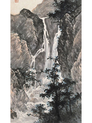 马企周 《夏山飞瀑》