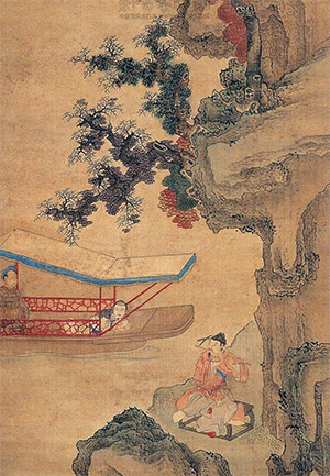 吕焕成 《秦淮邀笛图》