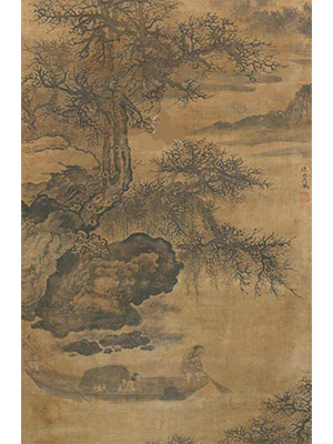 马轼 《寒塘撒网图》