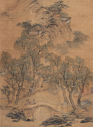 吕焕成 《柳溪闻莺》