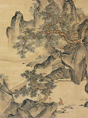吕焕成 《松下听泉》