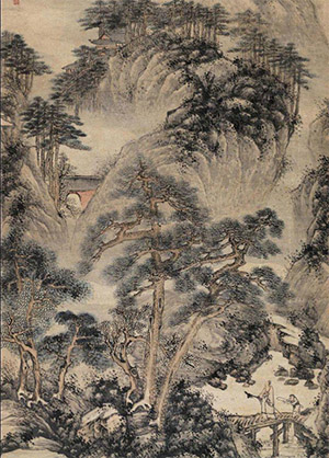 罗牧 《幽寺访客》