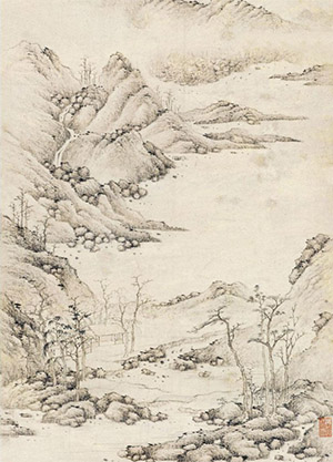 倪瓒 《苍林茅屋图》