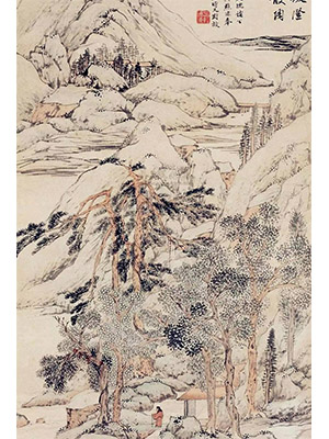 潘恭寿 《屋后群峰照翠微》