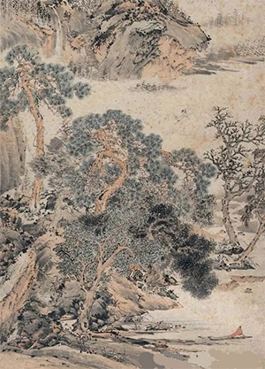 潘恭寿 《幽涧松鹤图》