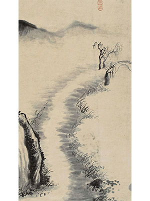 梅清 《野径孤桥》