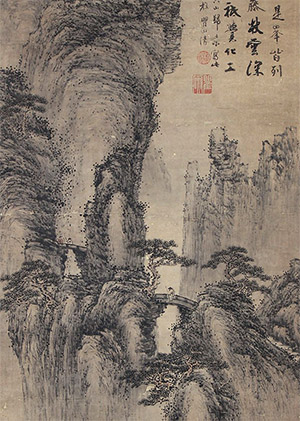 梅清 《海门松壑》