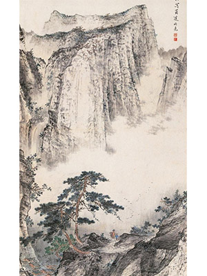祁崑 《绝岭孤松》
