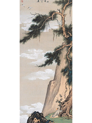 祁崑 《云柏望鹤图》