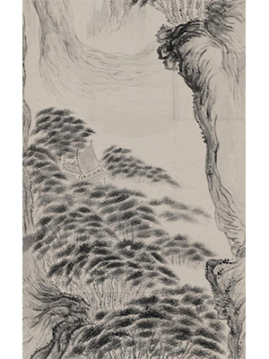 梅清 《深山古寺》