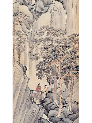 潘恭寿 《寒岩飞瀑图》