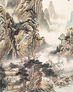 祁崑 《石壁遏云开锦绣》