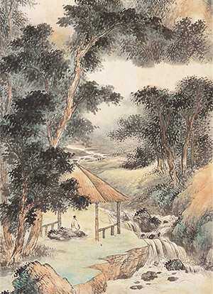 祁崑 《夏山听溪图》