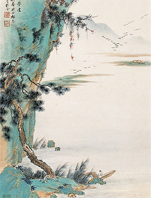 祁崑 《青崖泊舟》