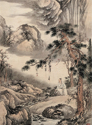 祁崑 《高士观溪图》