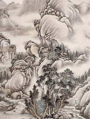 祁崑 《空林晚色静》