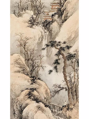 祁崑 《深壑飞泉》