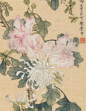 汤世澍 《芙蓉菊花》