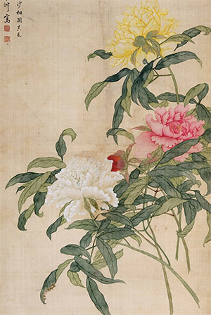 汤世澍 《三色芍药》