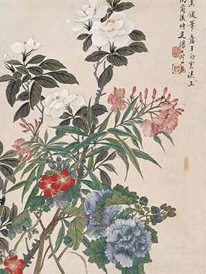 汤世澍 《栀子夹竹桃》