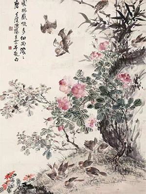 王梦白 《春浓似海草如波》