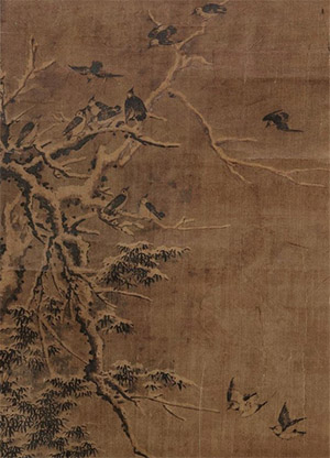 王渊 《雪夜归鸦》