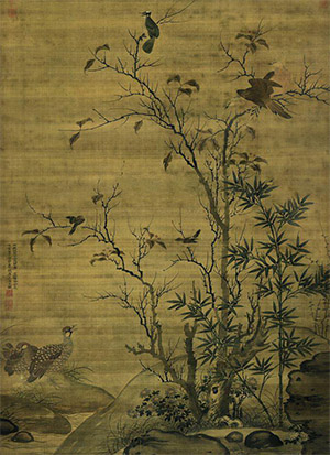 王渊 《古木鸣禽》
